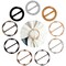 T-Shirt Clips 9 PCS, Silk Scarf Ring, Fashion Alloy Resin Circle Buckle, Clothing Clasp Ring for Women Shawl Clothes Decoration (Type-4)